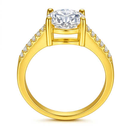 Victoria Cushion Cut Moissanite Pavé Wedding Ring