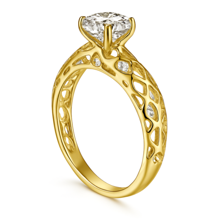 Florence Round Cut Moissanite Filigree Wedding Ring