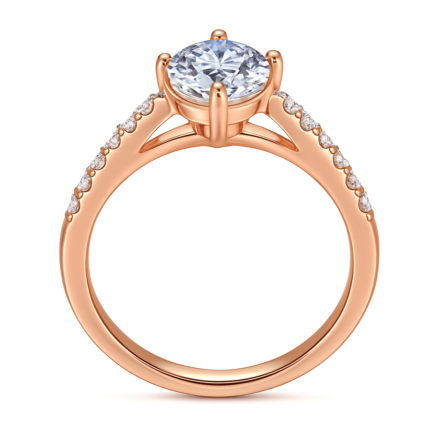 Juliet Round-Cut Moissanite Pavé Engagement Ring