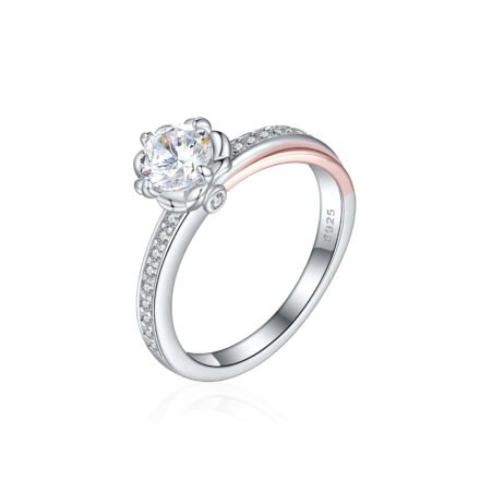 Elodie Floral Moissanite Pavé Engagement Ring