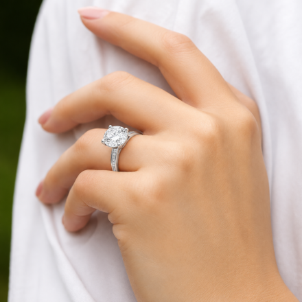 Matte Moissanite Engagement Ring