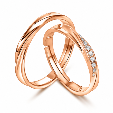 Eternity Twisted Moissanite Couple Ring Set