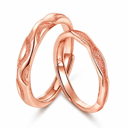 Harmony Wave Matching Couple Ring Set