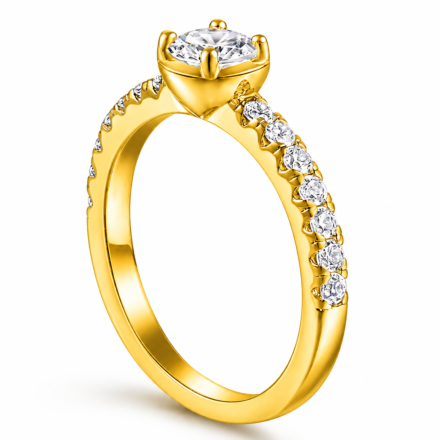 Celeste Round Cut Moissanite Pavé Wedding Ring
